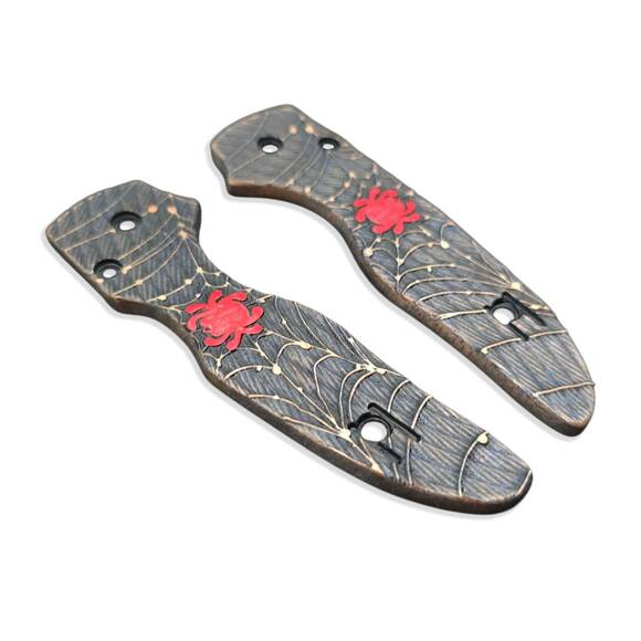 Spyderco X Spider Web Dark Blue - Spyderco Lil' Native Compression Extended Knife Scales by Svechnikov Knives