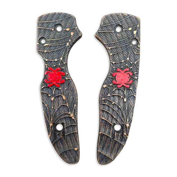 Spyderco X Spider Web Dark Blue - Spyderco Lil' Native Compression Extended Knife Scales by Svechnikov Knives