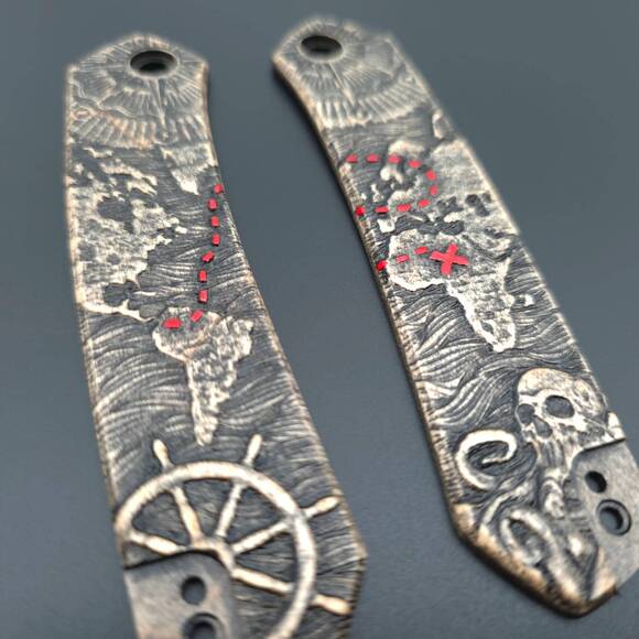 Treasure Map - CIVIVI Vision FG Knife Scales by Svechnikov Knives
