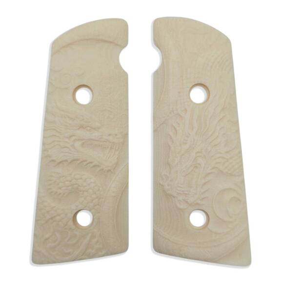 Daniel H9 Micarta Ivory Grips - Yin Yang Dragon / hand-painted