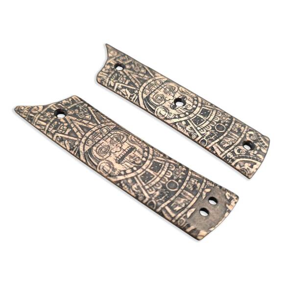 Chaves Scapegoat Street maple handle scales - Aztec / hand-painted