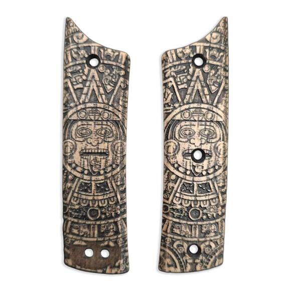 Chaves Scapegoat Street maple handle scales - Aztec / hand-painted