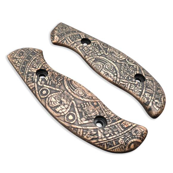 Spyderco Mule Team/2 maple handle scales - Aztec / hand-painted