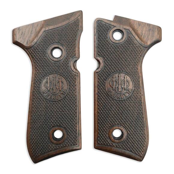 Beretta 92 full-size walnut grips - Classic V2 Medallion Dark / hand-painted