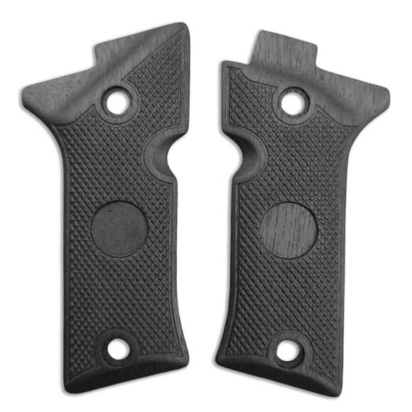 Beretta 80X Cheetah walnut grips - Classic V2 (15mm) Black Pearl / hand-painted