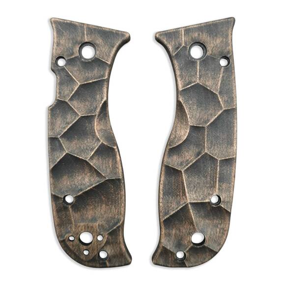 Spyderco Lil' Temperance 3/Lightweight maple handle scales - Crack V2 (3169) / hand-painted