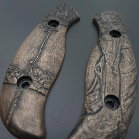 Egon Shiele (3169) - Spyderco Mule Team, Mule Team 2 Knife Scales by Svechnikov Knives