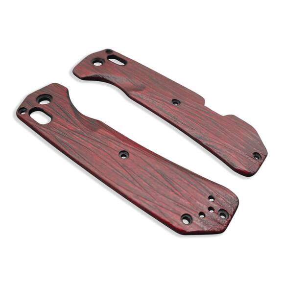 Benchmade Grizzly Creek 15060-2 maple handle scales - Fibers Dark Blood / hand-painted