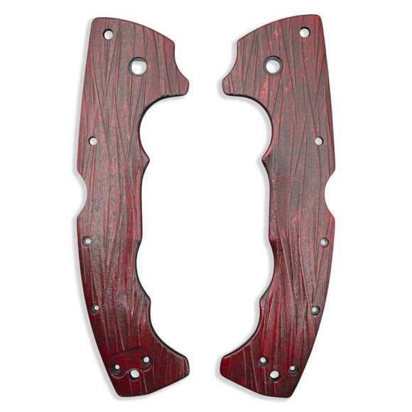Cold Steel 5-Max maple handle scales - Fibers Dark Blood / hand-painted
