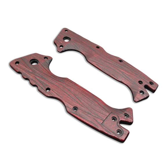 Cold Steel AD-10 maple handle scales - Fibers Dark Blood / hand-painted
