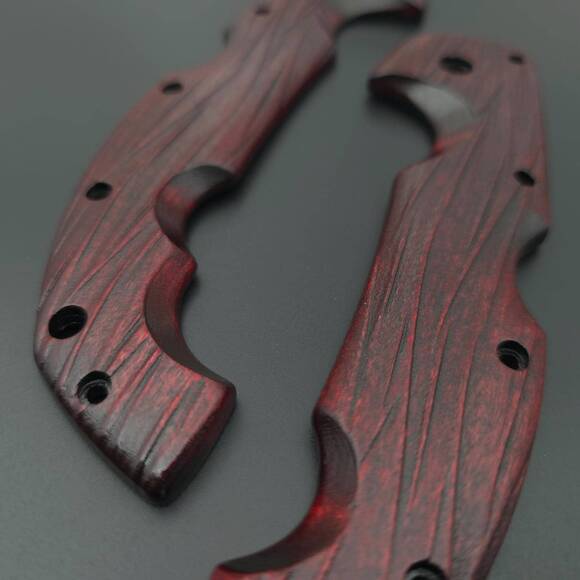 Fibers Dark Blood - Cold Steel Voyager Extra Large Knife Scales by Svechnikov Knives