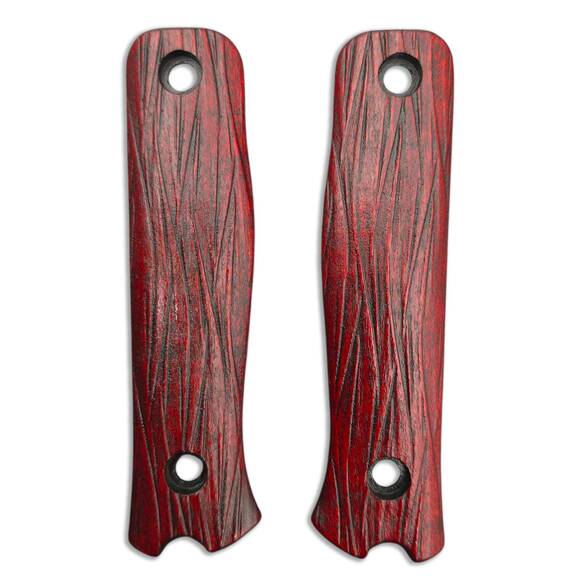 Fällkniven S1X maple handle scales - Fibers Dark Blood / hand-painted