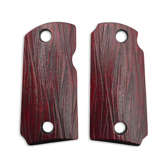 Kimber Micro 9 maple grips - Fibers Dark Blood / hand-painted