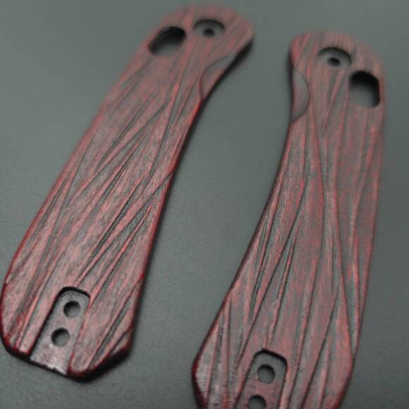 Knafs Lander 3 maple handle scales - Fibers Dark Blood / hand-painted