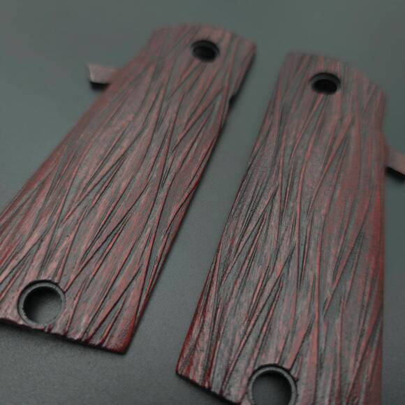 Rock Island M1911 A2 HC Maple Grips - Fibers Dark Blood / Hand-painted