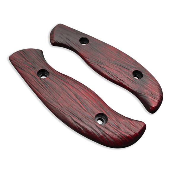 Spyderco Mule Team/2 maple handle scales - Fibers Dark Blood / hand-painted