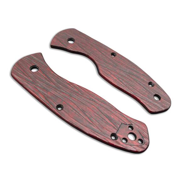 Spyderco Persistence maple handle scales - Fibers Dark Blood / hand-painted