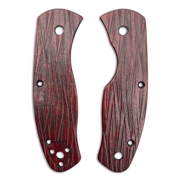 Spyderco Persistence maple handle scales - Fibers Dark Blood / hand-painted