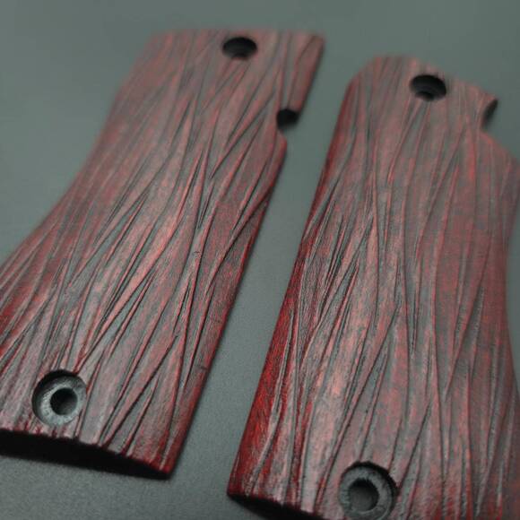 Star Model BM 9 Maple Grips - Fibers Dark Blood / Hand-painted