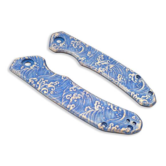 CIVIVI Brazen maple handle scales - Japan Wave / hand-painted