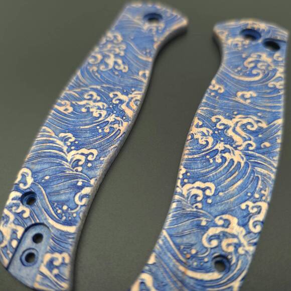 CIVIVI Incindie maple handle scales - Japan Wave / hand-painted