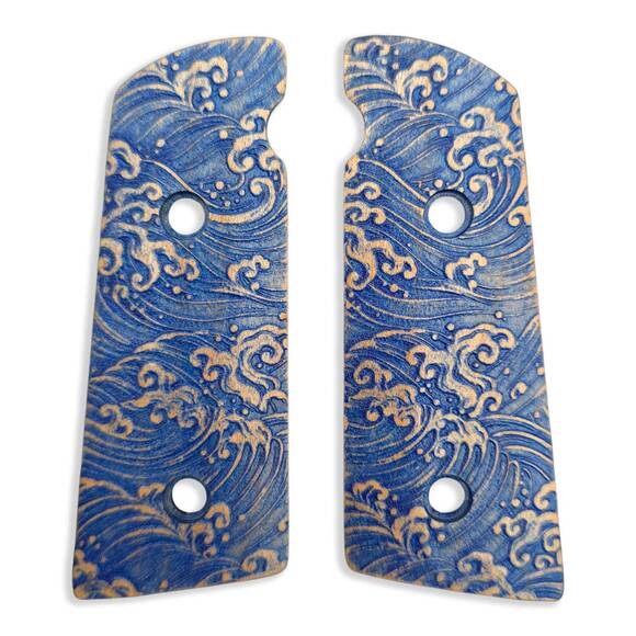Daniel H9 maple grips - Japan Wave / hand-painted