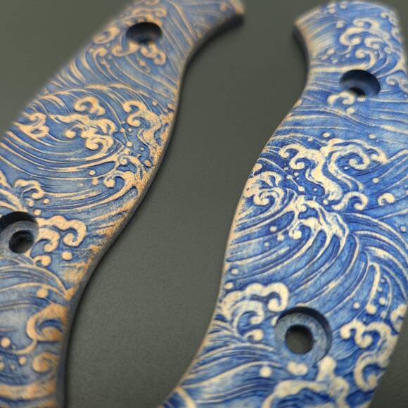 Japan Wave - Spyderco Mule Team, Mule Team 2 Knife Scales by Svechnikov Knives