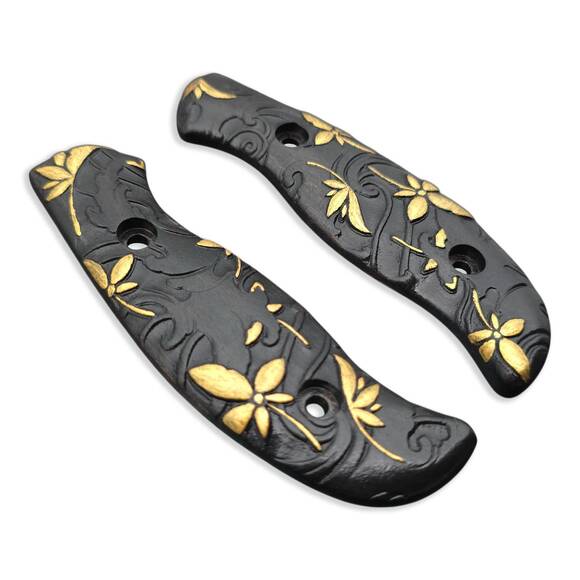 Japanese Maple Black Gold - Spyderco Mule Team, Mule Team 2 Knife Scales by Svechnikov Knives