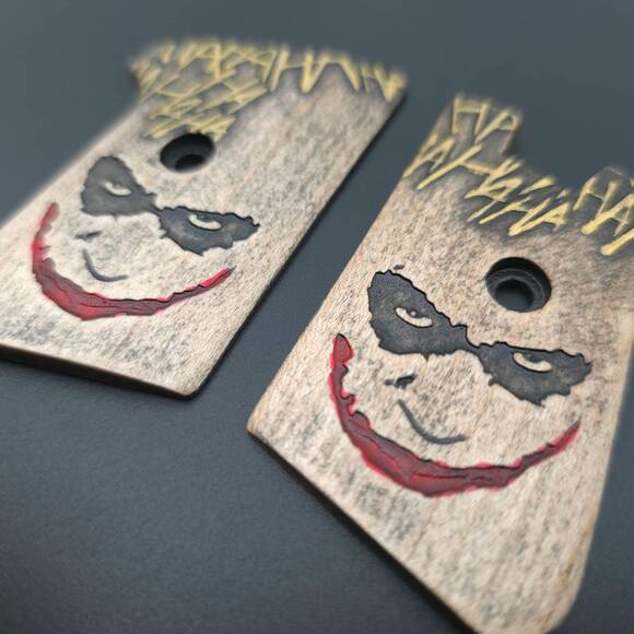 Jennings J-22 Maple Grips - Joker Ha-Ha-Ha / Hand-painted