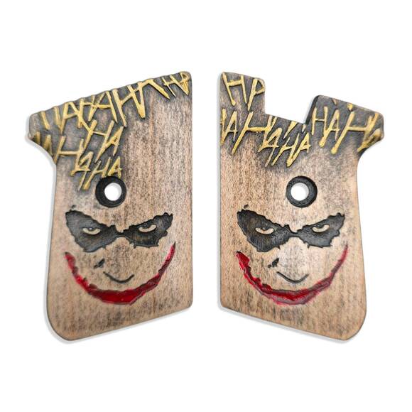 Jennings J-22 maple grips - Joker Ha-Ha-Ha / hand-painted