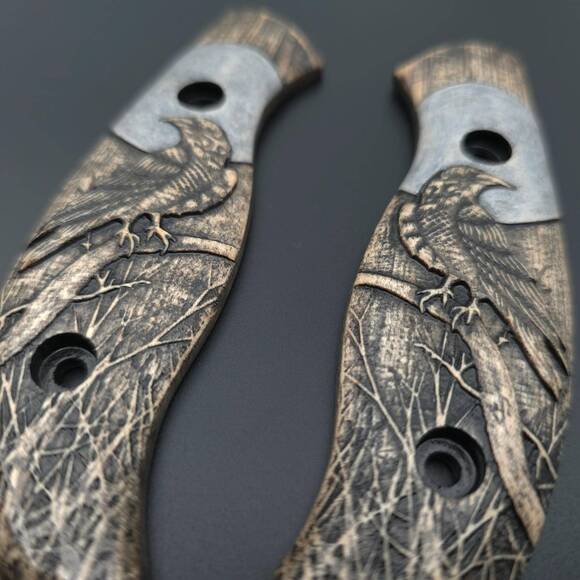 Moon Raven - Spyderco Mule Team, Mule Team 2 Knife Scales by Svechnikov Knives