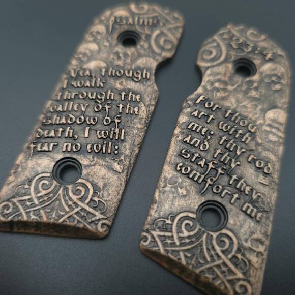 Kimber Solo Maple Grips - Psalms 23:4 / Hand-painted