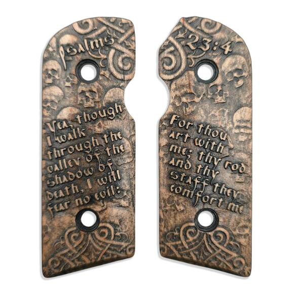 Kimber Solo maple grips - Psalms 23:4 / hand-painted