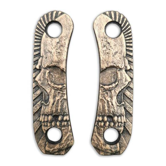 Knafs Lander 4 maple handle scales - Rise Up Skull / hand-painted