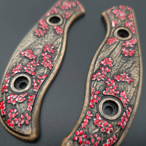 Sakura - Spyderco Mule Team, Mule Team 2 Knife Scales by Svechnikov Knives