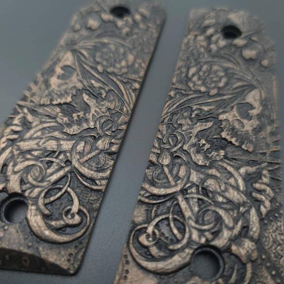 Skull Flowers (3169) - Ruger 22/45 Mark IV Grips