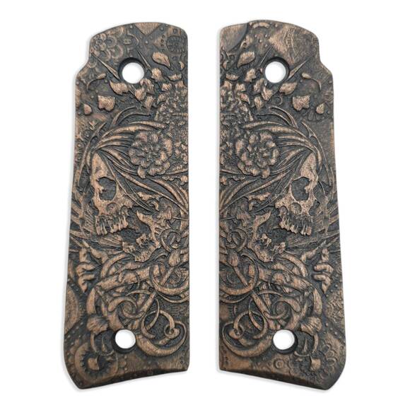 Skull Flowers (3169) - Ruger 22/45 Mark IV Grips
