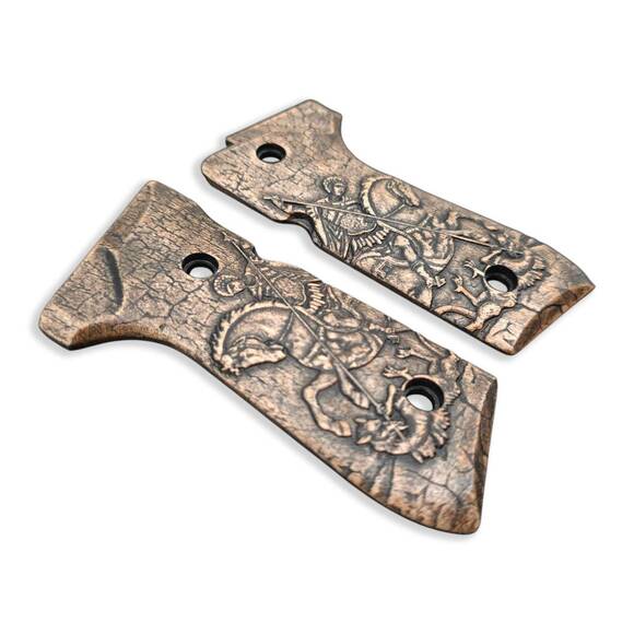 Beretta 92 Full-Size Maple Grips - St George / Hand-painted