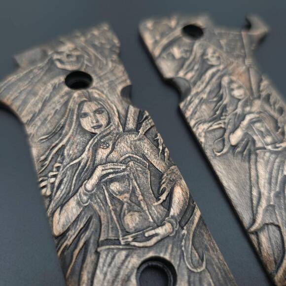 Beretta 92XI, 92GTS Maple Grips - Summon Reaper / Hand-painted
