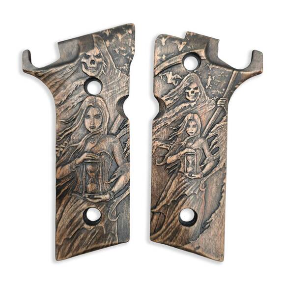 Beretta 92XI, 92GTS maple grips - Summon Reaper / hand-painted