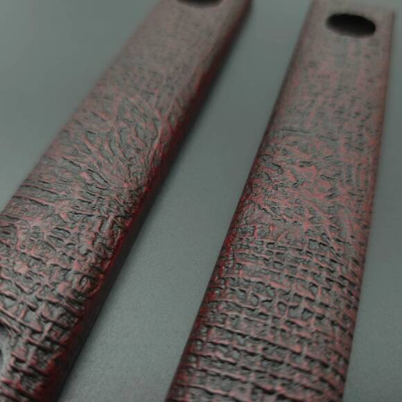 Ka-Bar Model 4 EK44/EK45 maple handle scales - Textured V2 Dark Blood / hand-painted