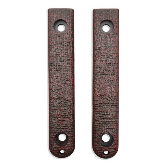 Ka-Bar Model 4 EK44/EK45 maple handle scales - Textured V2 Dark Blood / hand-painted