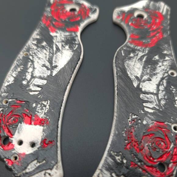 Zero Tolerance ZT 0350 maple handle scales - Trash Polka Beauty / hand-painted