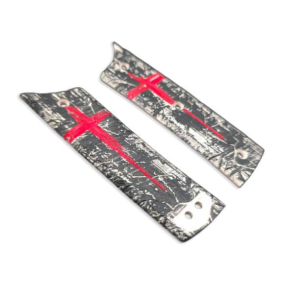 Trash Polka Cross - Chaves Scapegoat Street Knife Scales by Svechnikov Knives