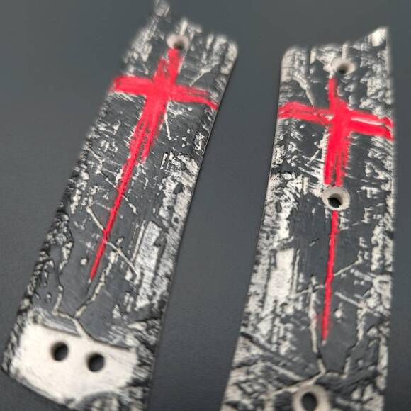 Trash Polka Cross - Chaves Scapegoat Street Knife Scales by Svechnikov Knives