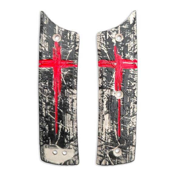 Trash Polka Cross - Chaves Scapegoat Street Knife Scales by Svechnikov Knives