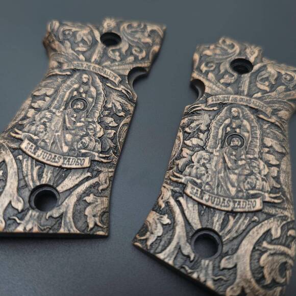 Beretta 84 Maple Grips - Virgen De Guadalupe And San Judas Tadeo / Hand-painted