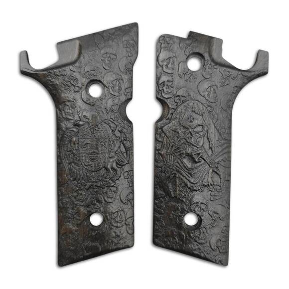 Beretta 92XI, 92GTS maple grips - Armenian Reaper Black / hand-painted