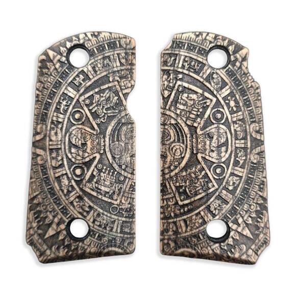 Kimber Micro 9 maple grips - Aztec / hand-painted