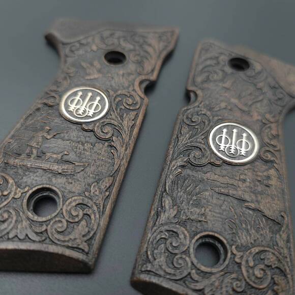 Beretta 92 Full-Size Maple Grips - 500 Anniversary / Hand-painted